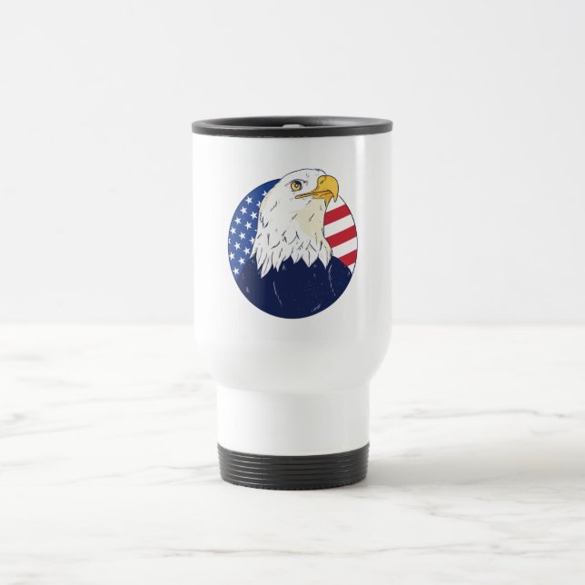Taza De Viaje Bandera de águila estadounidense (Centro)