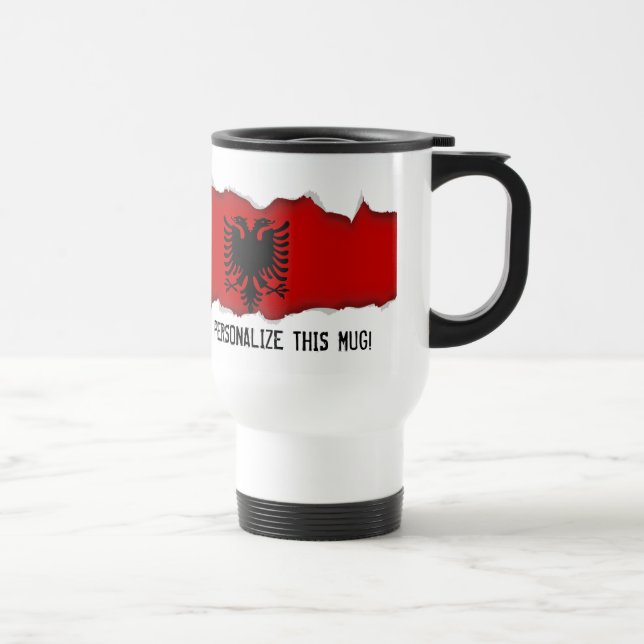 Taza De Viaje Bandera de Albania (Derecha)