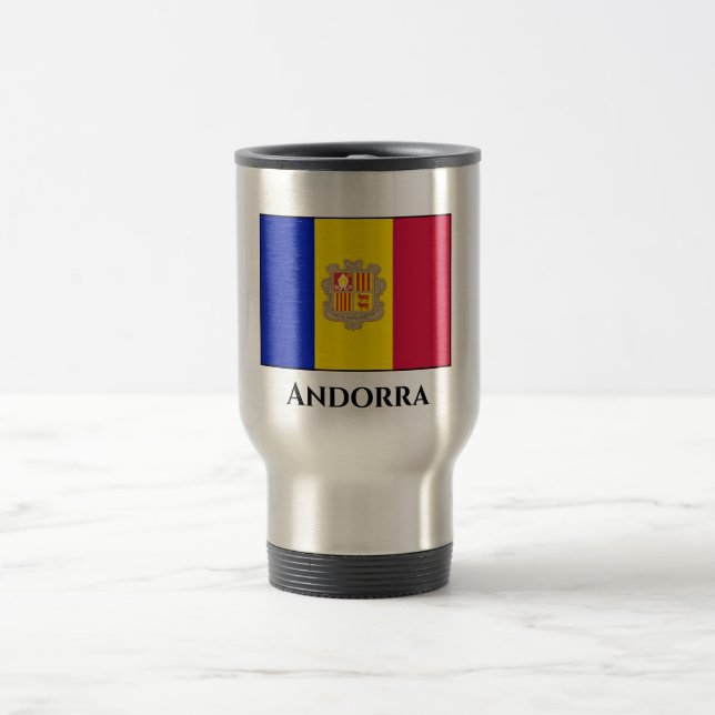 Taza De Viaje Bandera de Andorra (Centro)