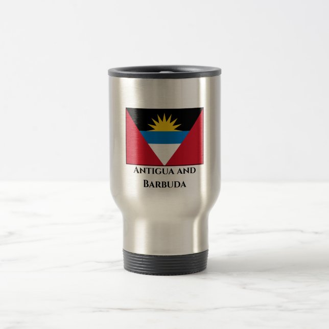 Taza De Viaje Bandera de Antigua y Barbuda (Centro)