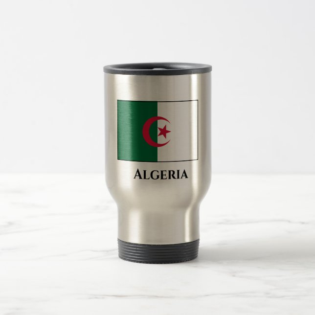 Taza De Viaje Bandera de Argelia (Argelia) (Centro)