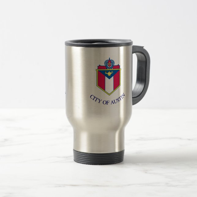 Taza De Viaje Bandera de Austin, Texas (Anverso derecho)