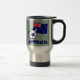 Taza De Viaje Bandera de Australia de fútbol azul Fondo verde