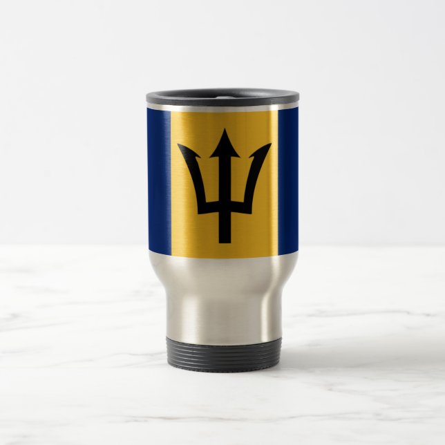 Taza De Viaje Bandera de Barbados Travel/Commuter Mug (Centro)