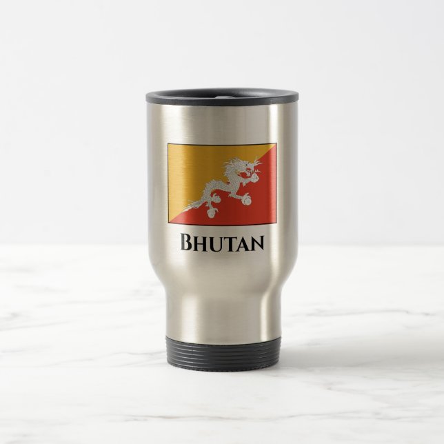 Taza De Viaje Bandera de Bután (Centro)