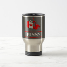 Taza De Viaje Bandera de Canadá con tu nombre