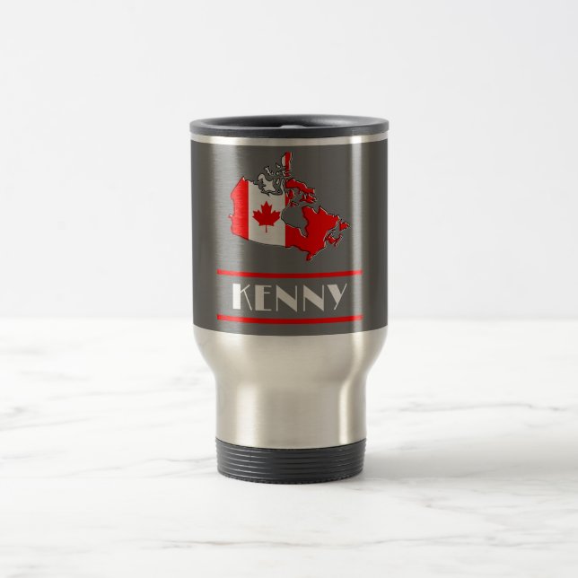 Taza De Viaje Bandera de Canadá con tu nombre (Centro)