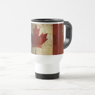 Taza De Viaje Bandera de Canadá / Grunge...