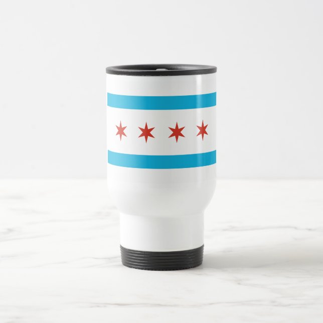 Taza De Viaje Bandera de Chicago (Centro)