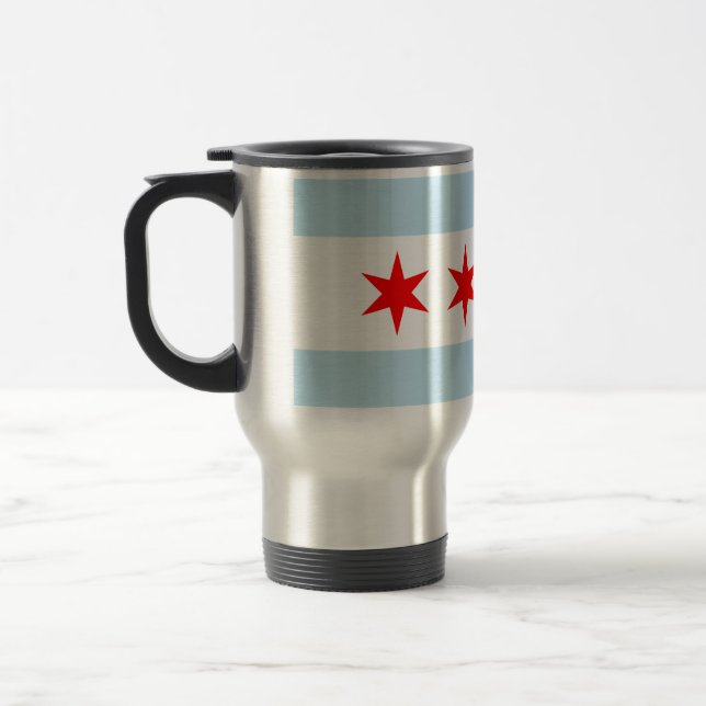 Taza De Viaje Bandera de Chicago, Illinois (Izquierda)