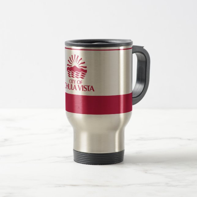 Taza De Viaje Bandera de Chula Vista, California (Anverso derecho)