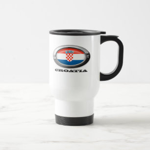 Taza De Viaje Bandera de Croacia en el marco de acero