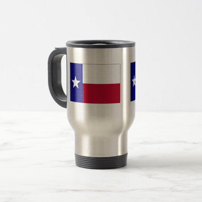Taza De Viaje Bandera de estrella solitaria de Texas (Anverso izquierdo)
