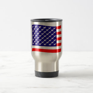 Taza De Viaje Bandera de estrellas y rayas demócrata