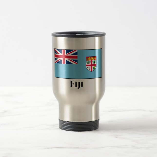 Taza De Viaje Bandera de Fiyi (Centro)