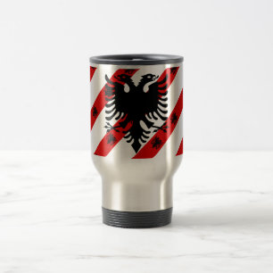 Taza De Viaje Bandera de franjas albanesas