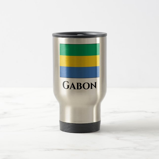Taza De Viaje Bandera de Gabón (Centro)