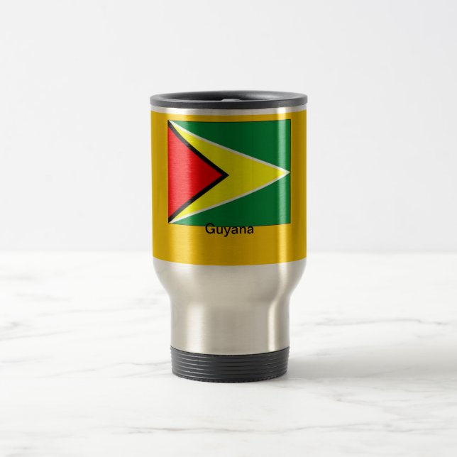 Taza De Viaje Bandera de Guyana (Centro)