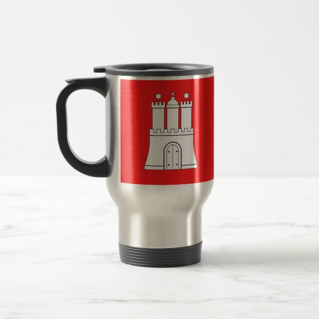 Taza De Viaje Bandera de Hamburgo Travel Mug (Izquierda)