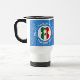 Taza De Viaje Bandera de Hanukkah del Ángel Mexicano Personaliza