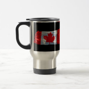 Taza De Viaje Bandera de hojas de arce canadiense patriótica