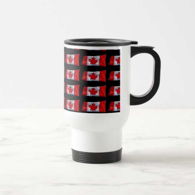 Taza De Viaje Bandera de hojas de arce canadiense patriótica (Derecha)