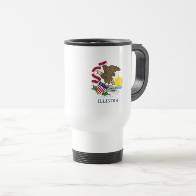 Taza De Viaje Bandera de Illinois (Anverso derecho)