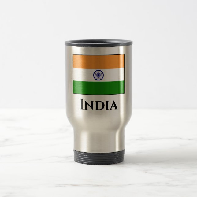 Taza De Viaje Bandera de India (India) (Centro)