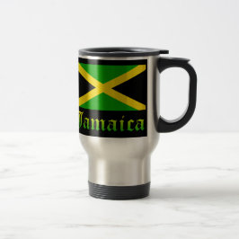 Taza De Viaje Bandera de Jamaica, negra, verde y amarilla