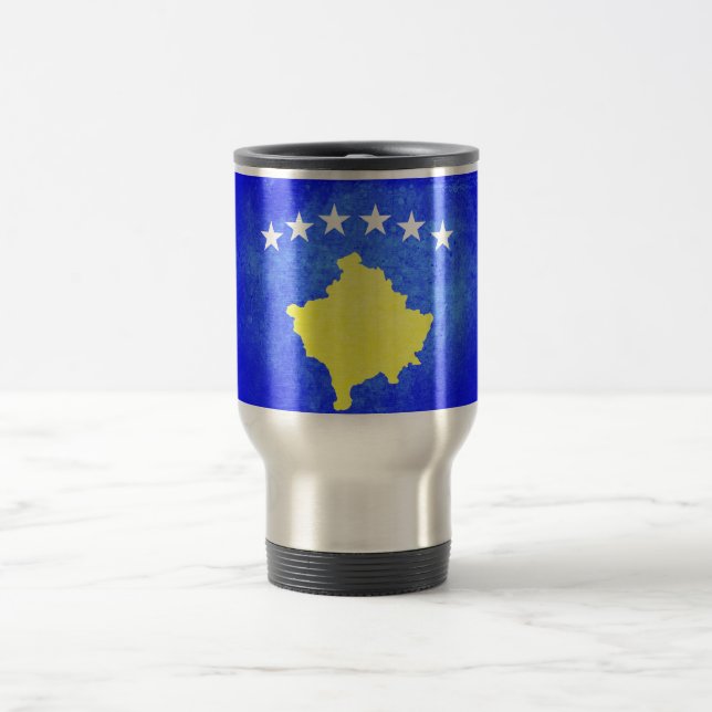 Taza De Viaje Bandera de Kosovo (Centro)