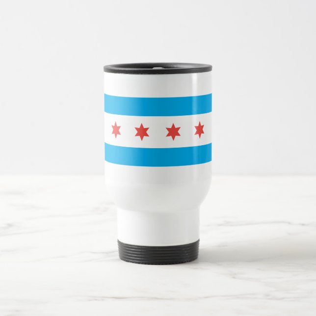 Taza De Viaje Bandera de la ciudad de Chicago (Centro)