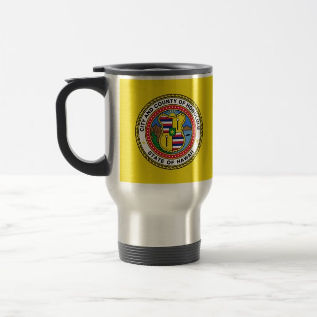 Taza De Viaje Bandera de la ciudad de Honolulu, Hawai Travel Mug (Izquierda)
