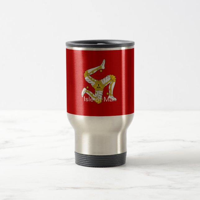 Taza De Viaje Bandera de la isla del hombre (Centro)