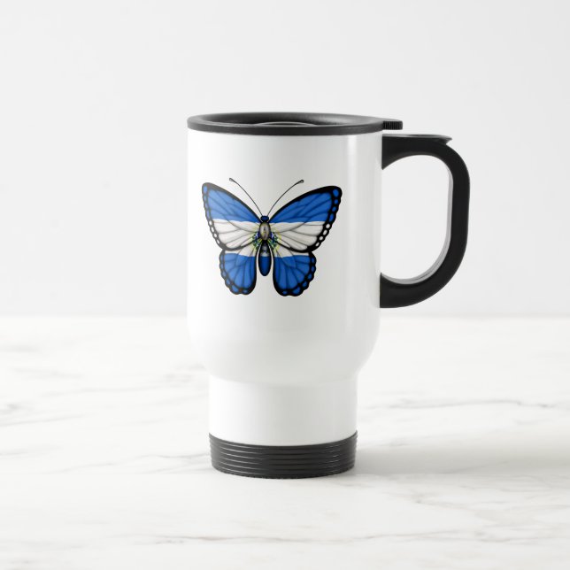 Taza De Viaje Bandera de la mariposa de El Salvador (Derecha)