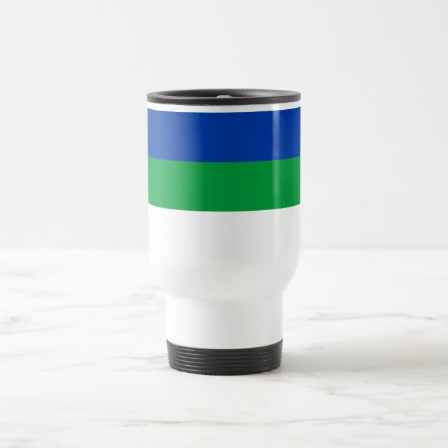 Taza De Viaje Bandera de la República de Komi (Centro)