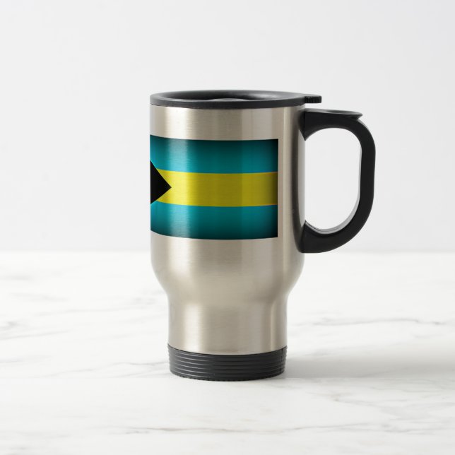 Taza De Viaje Bandera de las Bahamas de borde oscuro (Derecha)