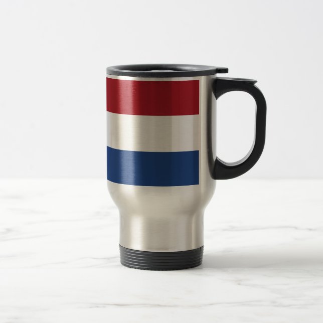 Taza De Viaje Bandera de los Países Bajos: franjas rojas blancas (Derecha)