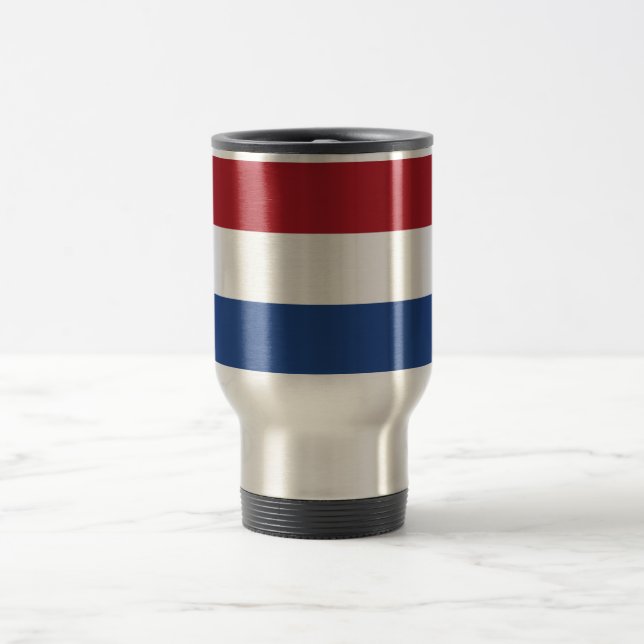 Taza De Viaje Bandera de los Países Bajos Travel/Commuter Mug (Centro)