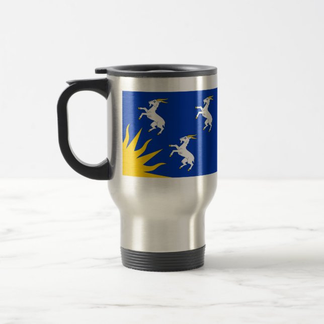 Taza De Viaje Bandera de Merionethshire Travel Mug (Izquierda)
