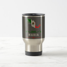 Taza De Viaje Bandera de México con tu nombre