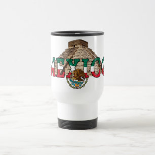 Taza De Viaje Bandera de México y pirámide