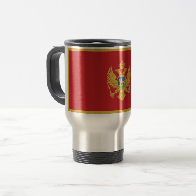 Taza De Viaje Bandera de Montenegro (Anverso izquierdo)