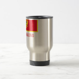 Taza De Viaje Bandera de Montenegro con nombre