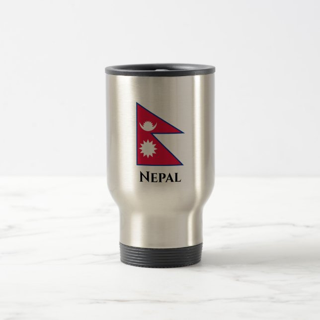 Taza De Viaje Bandera de Nepal (nepalés) (Centro)