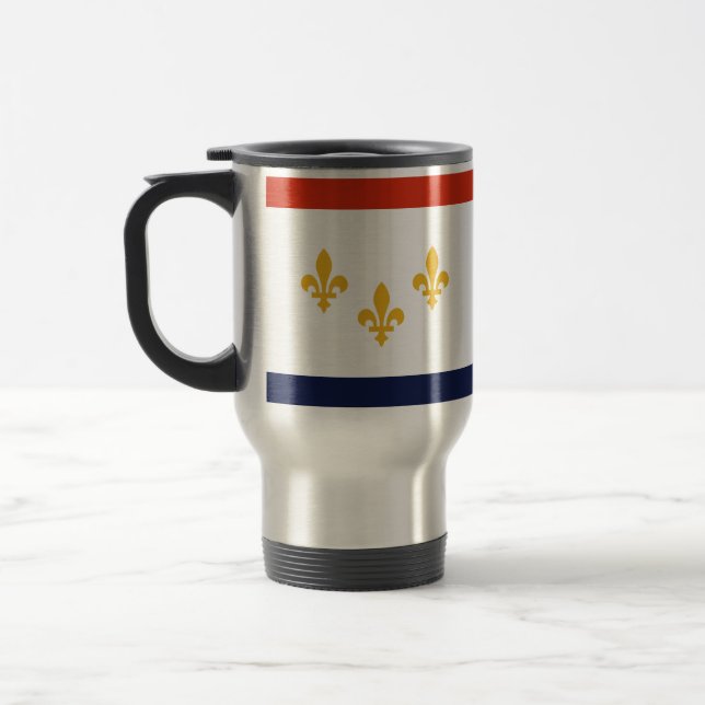 Taza De Viaje Bandera de Nueva Orleans, Louisiana Travel Mug (Izquierda)