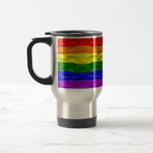 Taza De Viaje Bandera de orgullo de SlipperyJoe's brillo líquido