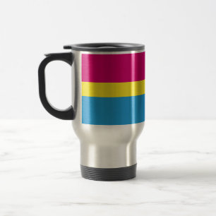 Taza De Viaje bandera de orgullo pansexual SlipperyJoe rosa ámba
