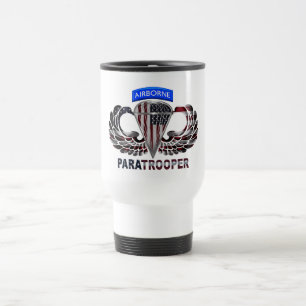Taza De Viaje Bandera de Paracaidista Aérea Americana Diseñada p