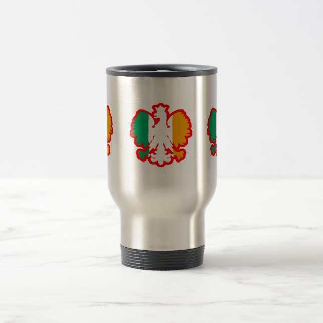 TAZA DE VIAJE BANDERA DE POLISH/IRISH (Centro)