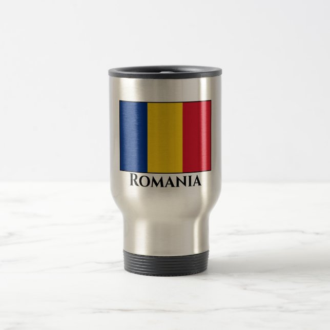 Taza De Viaje Bandera de Rumania (rumana) (Centro)